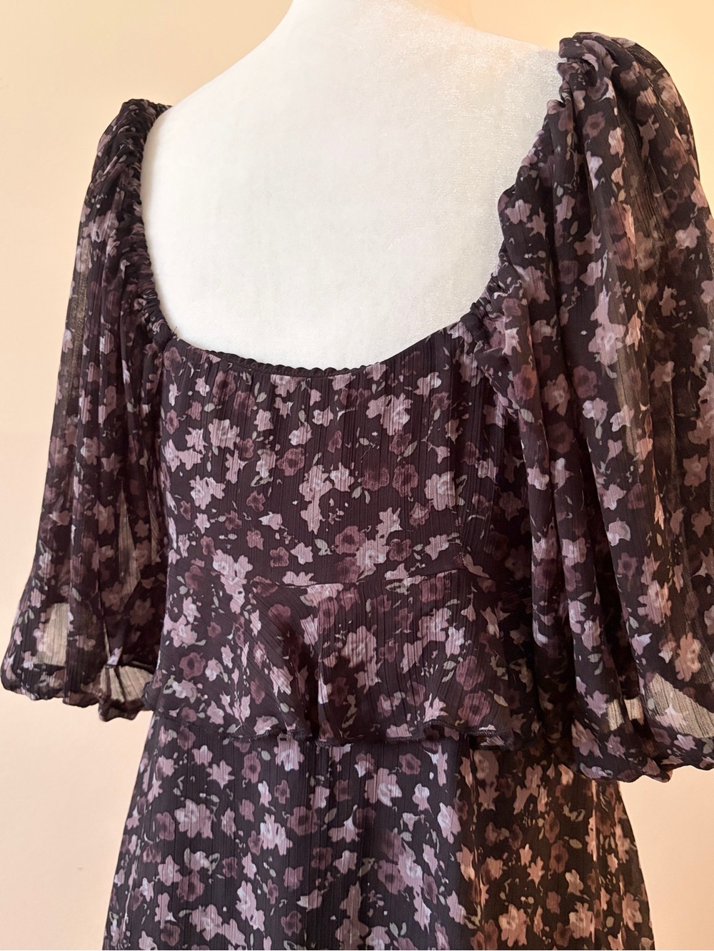 Floral Peplum Babydoll Dress - Picture 3 of 3